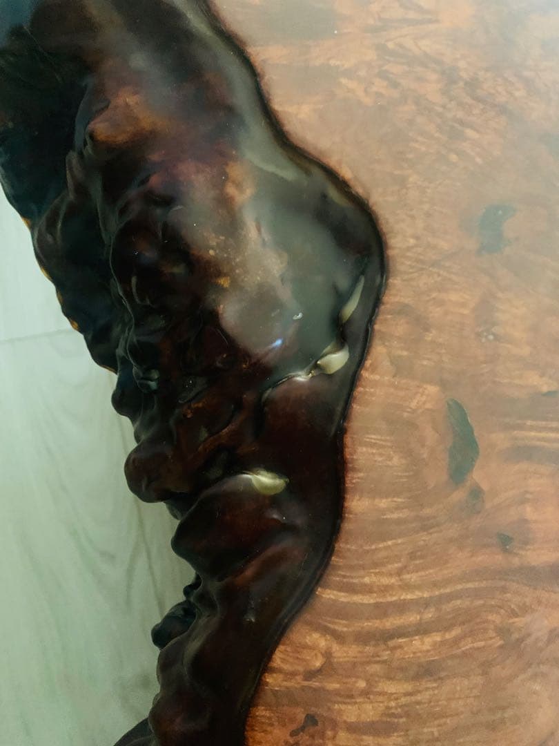 座卓　ローテーブル　一枚板　玉楓　玉杢