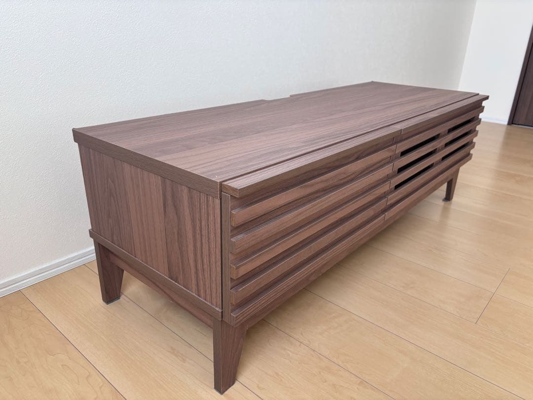 テレビボード 幅120cm 木製 テレビ台 ロータイプ 格子状 引き出し