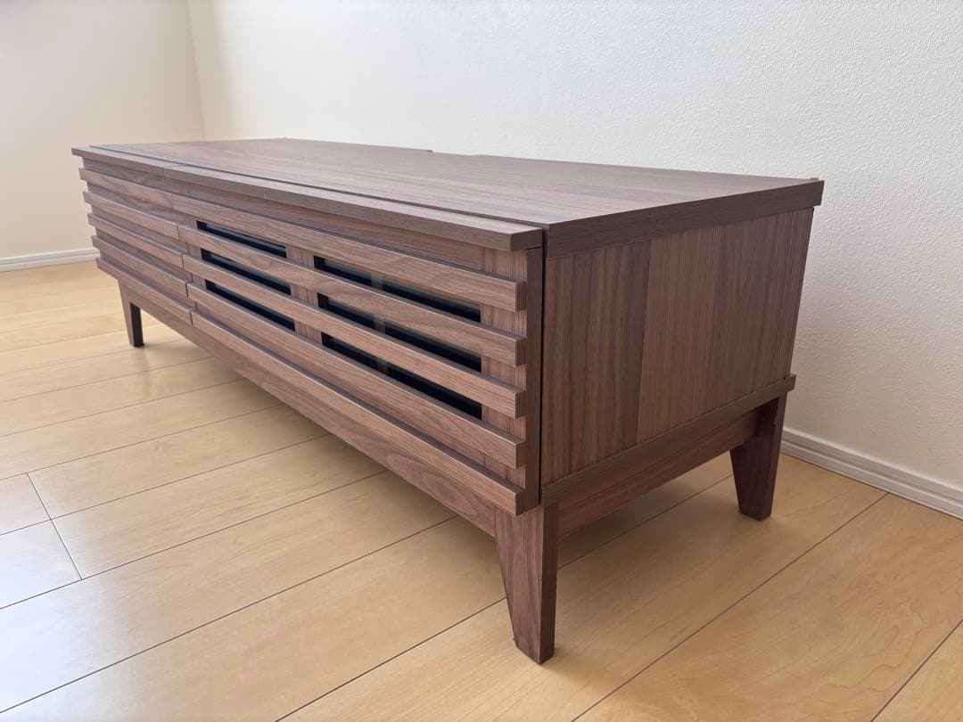 テレビボード 幅120cm 木製 テレビ台 ロータイプ 格子状 引き出し