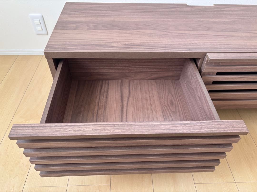 テレビボード 幅120cm 木製 テレビ台 ロータイプ 格子状 引き出し