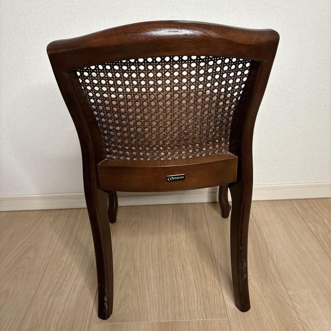 maruni 椅子　猫脚　ドレッサー用　花柄　ラタン　籐　アンティーク