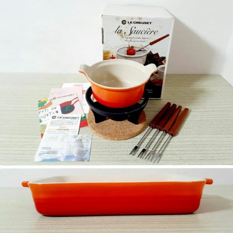 ル・クルーゼ　フォンデュ用鍋　レクタンギュラーディッシュ　長方形　26cm