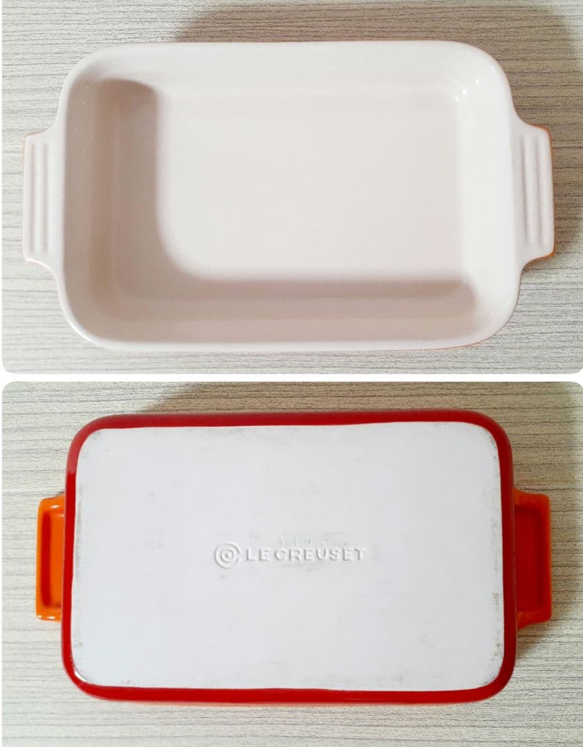 ル・クルーゼ　フォンデュ用鍋　レクタンギュラーディッシュ　長方形　26cm