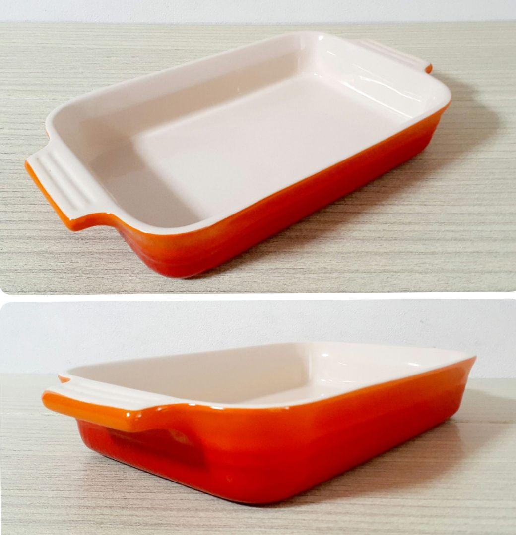 ル・クルーゼ　フォンデュ用鍋　レクタンギュラーディッシュ　長方形　26cm