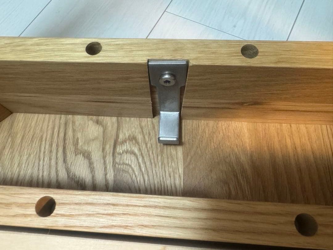 無印　無垢材デスク(引出付き) オーク材