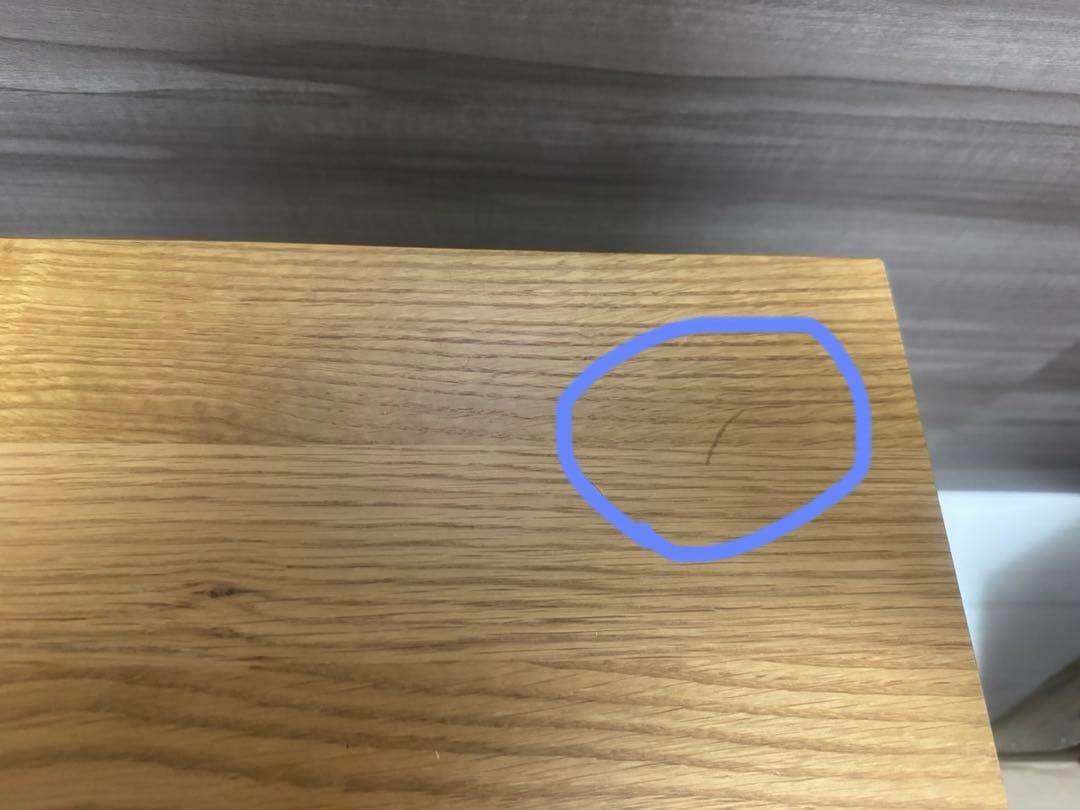 無印　無垢材デスク(引出付き) オーク材