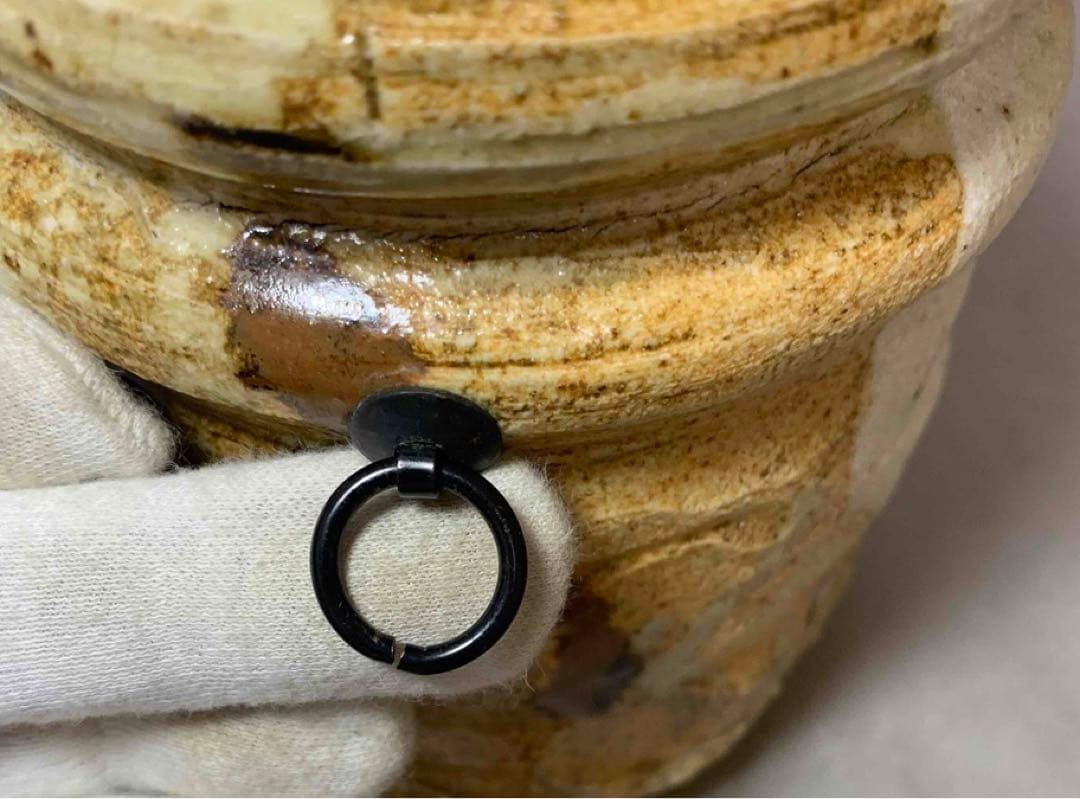 茶道具　美濃伊賀掛花入　加藤光右衛門