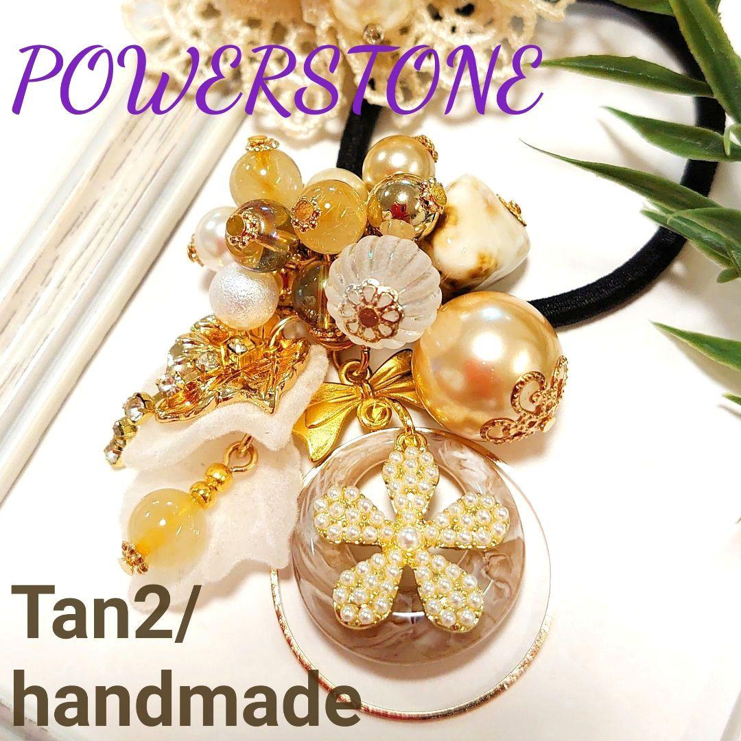 ヘアゴム  天然石  パワーストーン ルチルクォーツ♡