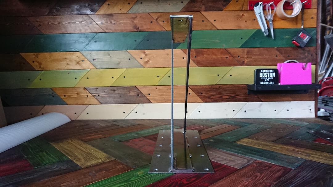 無塗装でアイアンなフラット鉄脚 X型 vol.2 2脚ver. ローテーブル