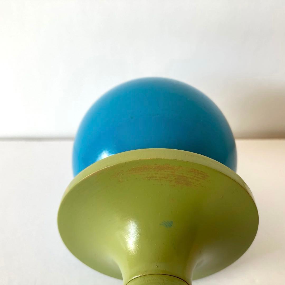 【希少】リサラーソン 木製 キャンドルホルダー ブルー