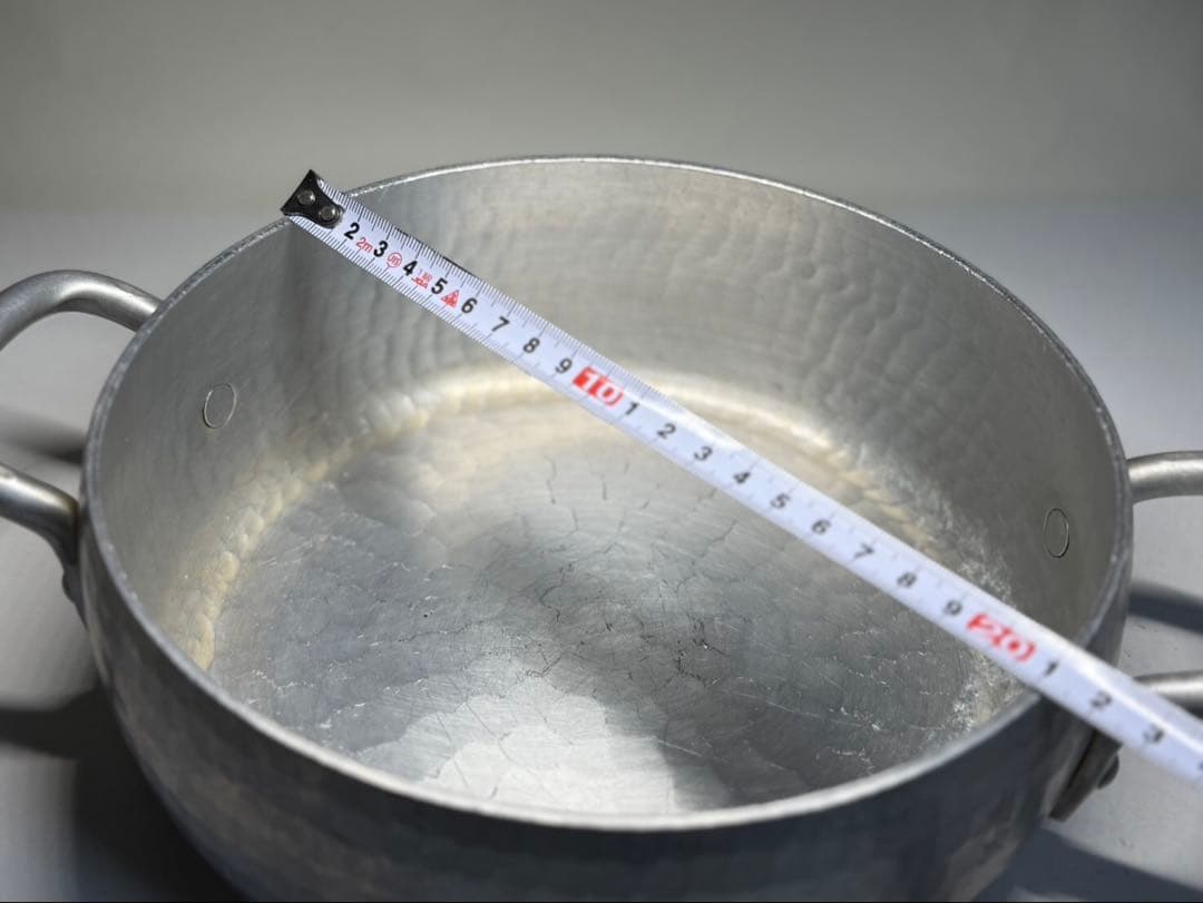 京都料理道具 有次 アルミ鍋 鎚起 中古品21㎝