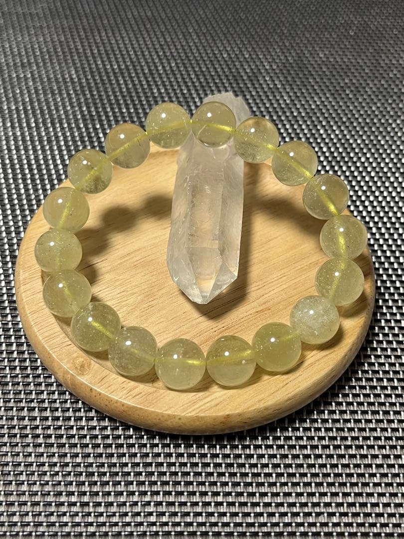 希少リビアングラス クリストバライト入 ブレスレット 約11.5mm ③