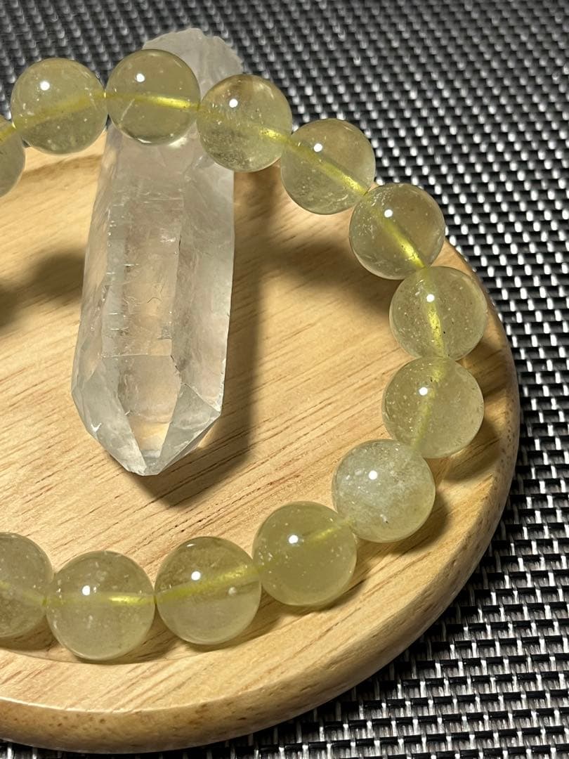 希少リビアングラス クリストバライト入 ブレスレット 約11.5mm ③