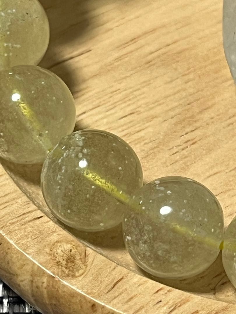 希少リビアングラス クリストバライト入 ブレスレット 約11.5mm ③