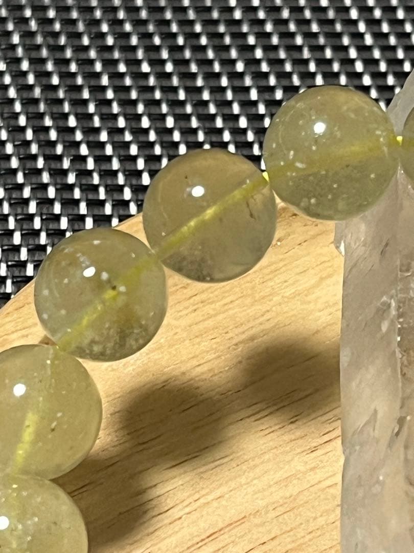 希少リビアングラス クリストバライト入 ブレスレット 約11.5mm ③