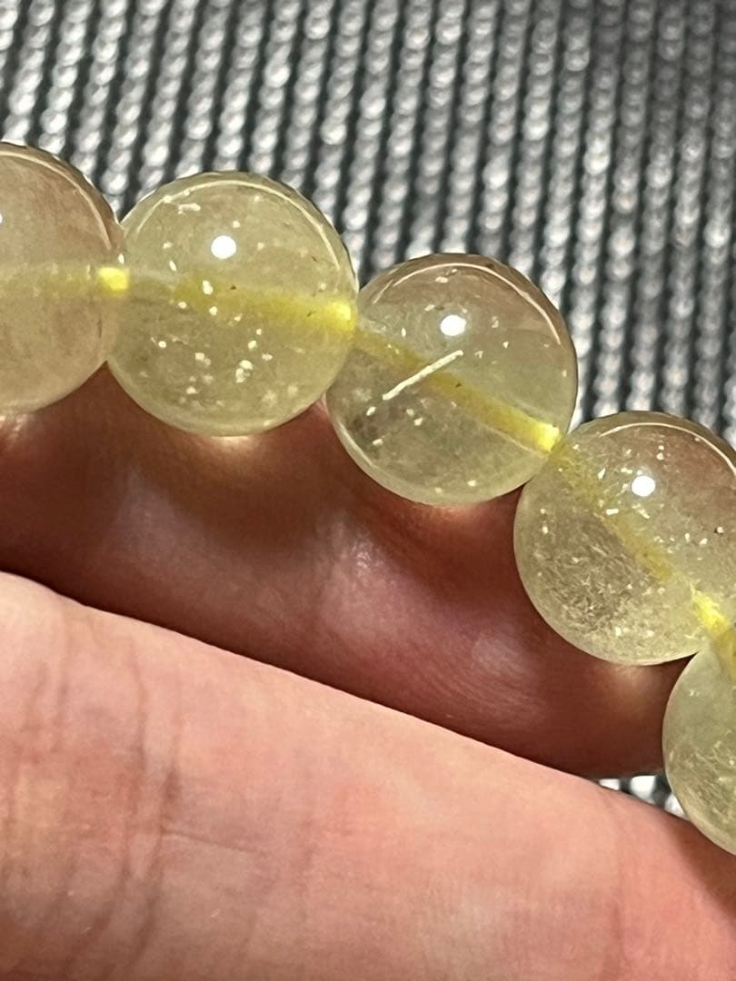 希少リビアングラス クリストバライト入 ブレスレット 約11.5mm ③