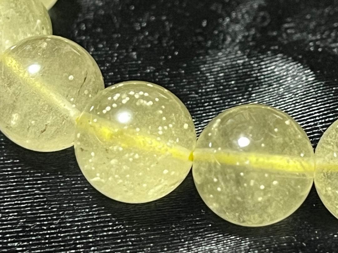 希少リビアングラス クリストバライト入 ブレスレット 約11.5mm ③