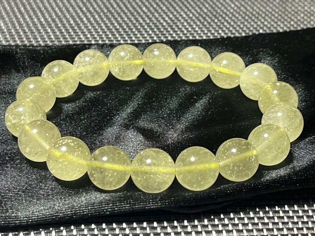 希少リビアングラス クリストバライト入 ブレスレット 約11.5mm ③