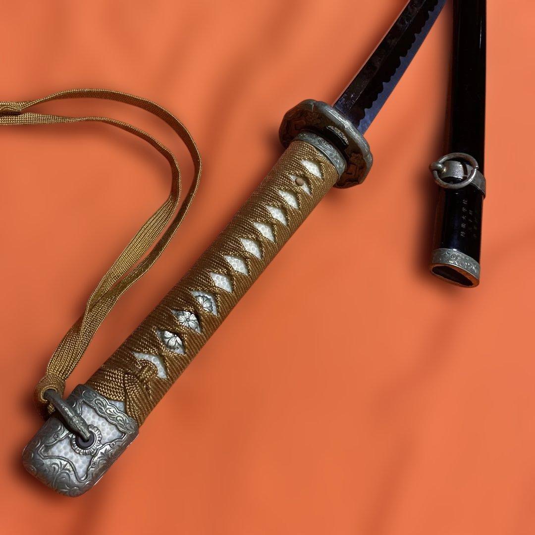 模造刀 軍刀 金茶柄 陸軍省型鍔 黒呂鞘