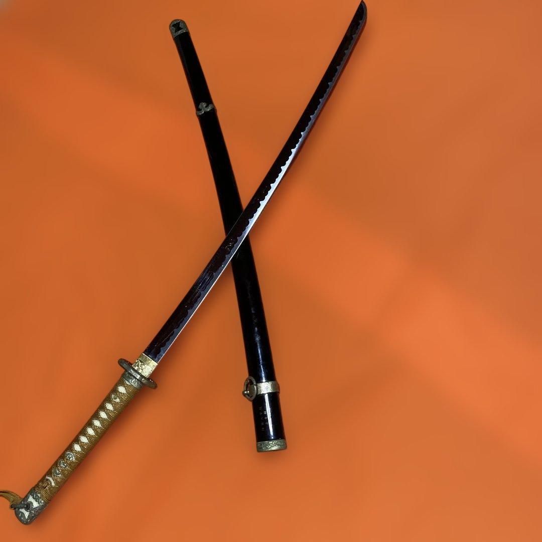 模造刀 軍刀 金茶柄 陸軍省型鍔 黒呂鞘