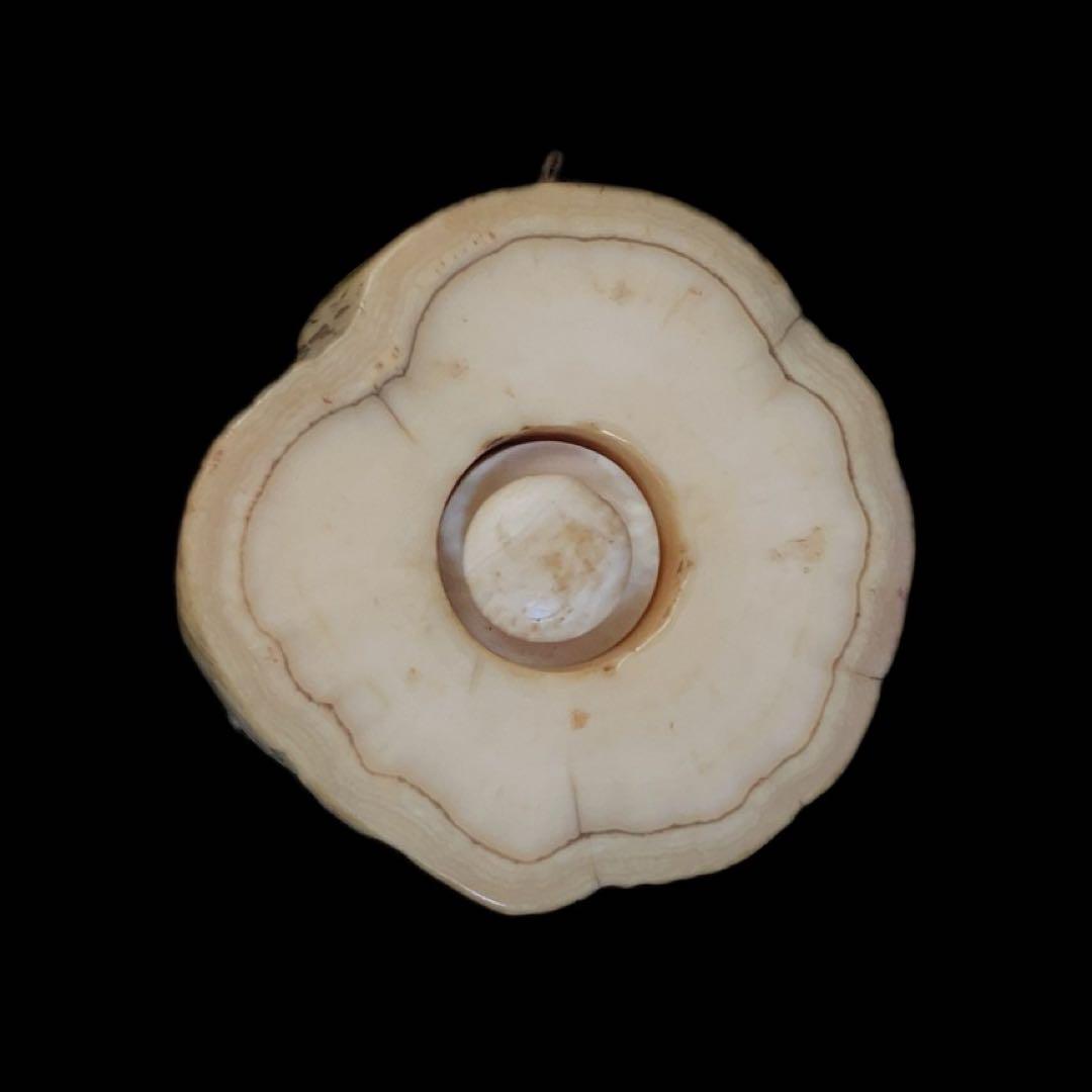 提げ物　根付　ウニコール　一角　時代物　饅頭