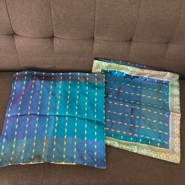 アジアン　オーダー　クッションカバー 二枚 新品 未使用　インテリア