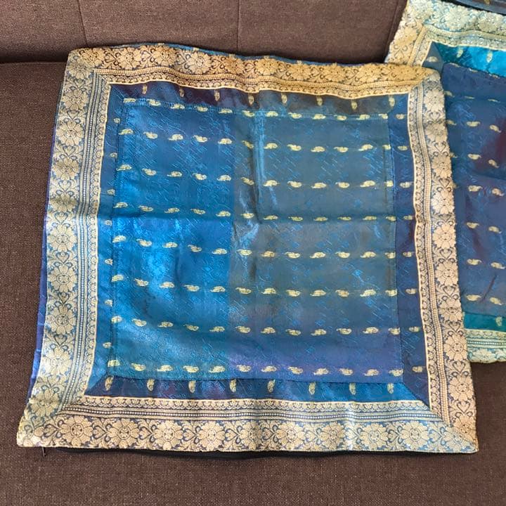 アジアン　オーダー　クッションカバー 二枚 新品 未使用　インテリア