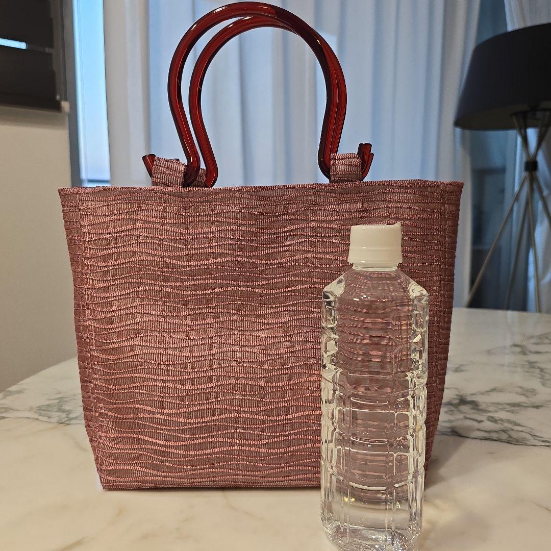 綴織り夏帯リメイク　待ち手樹脂バッグ㊻