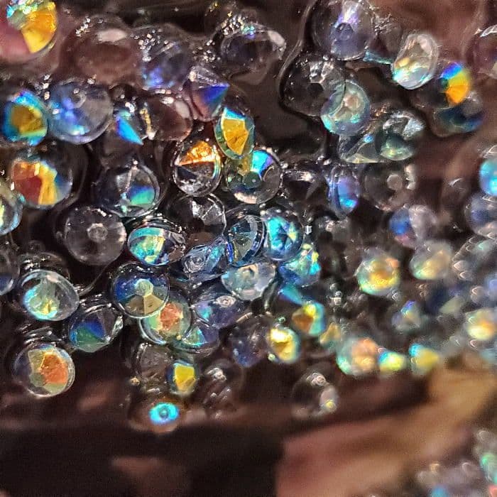 輸入雑貨　天然水晶石　クリスタルアート　ハーツダビッド　ブラックフレーム