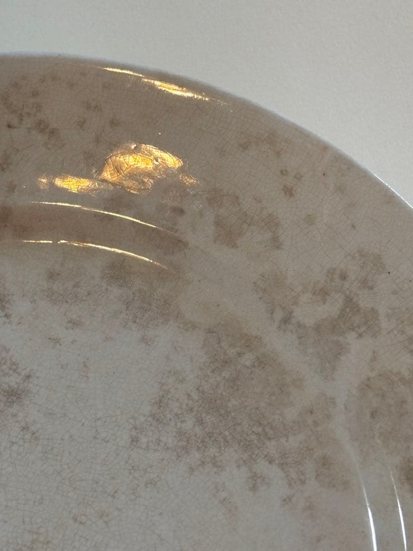 フランスアンティーク サーギュミヌ窯 美しい白いお皿-A 22.5cm