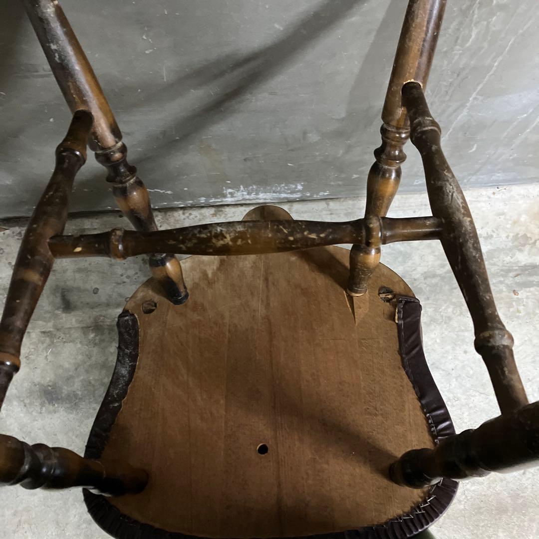 ヴィンテージ スピンドルバッグ ウィンザーチェア レザー アンティーク 椅子