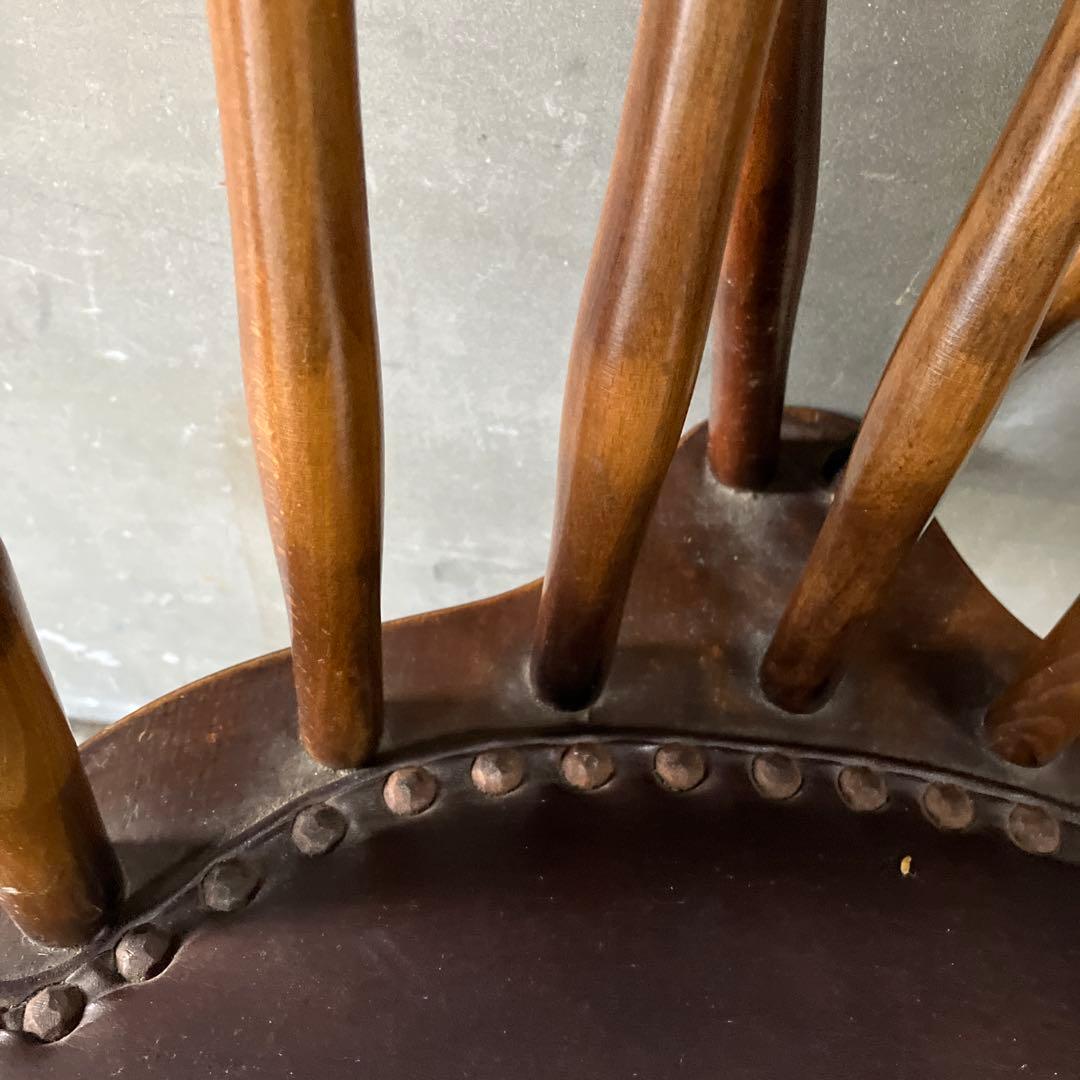 ヴィンテージ スピンドルバッグ ウィンザーチェア レザー アンティーク 椅子