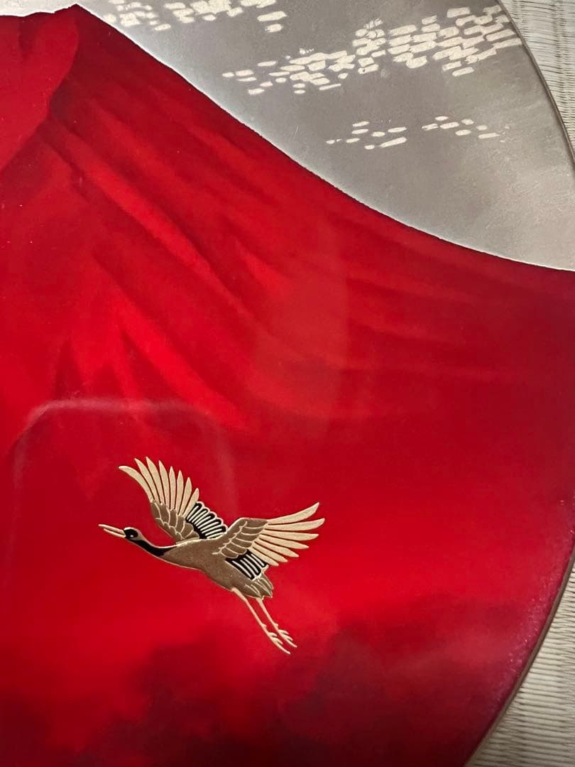 ノリタケ　赤富士と鶴　大皿　未使用