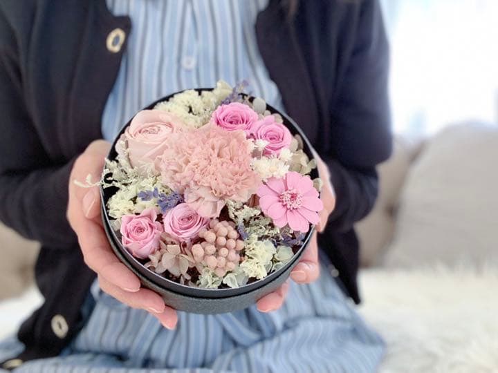 【母の日ギフト】BOXアレンジ：ピンク