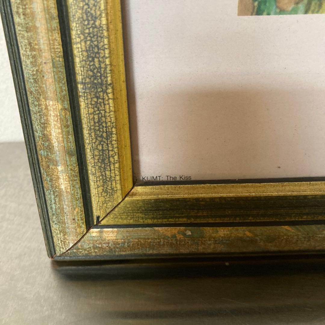 クリムト 接吻 絵画 縦長 金色フレーム
