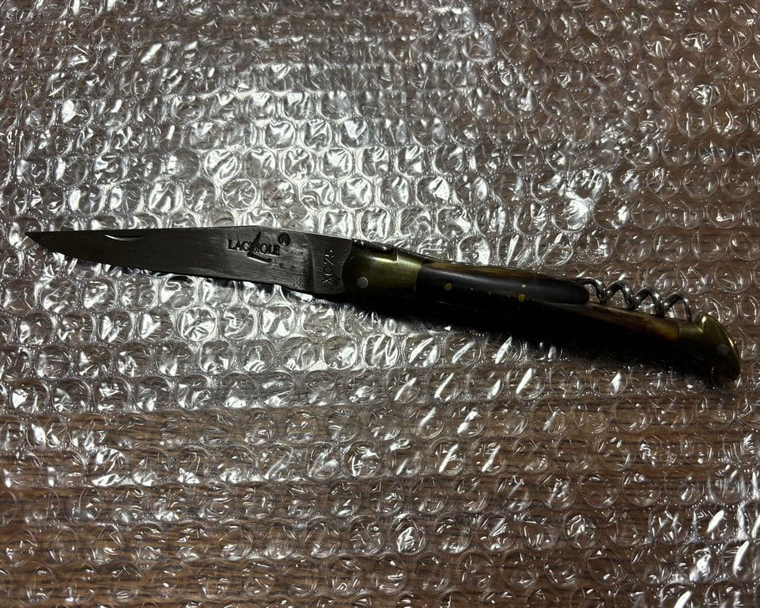 Laguiole ソムリエナイフ 牛角ハンドル 真鍮 ラギオール