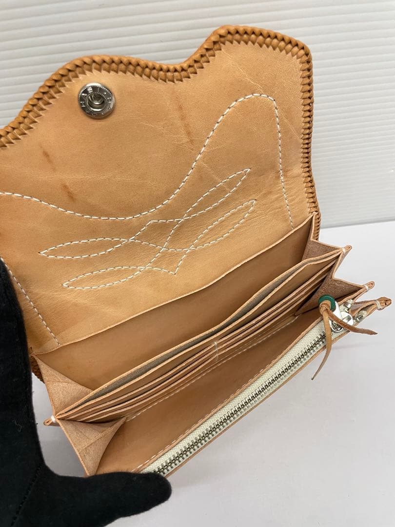 146★cooone セラーペ ラグ ウォレット レザー 長財布