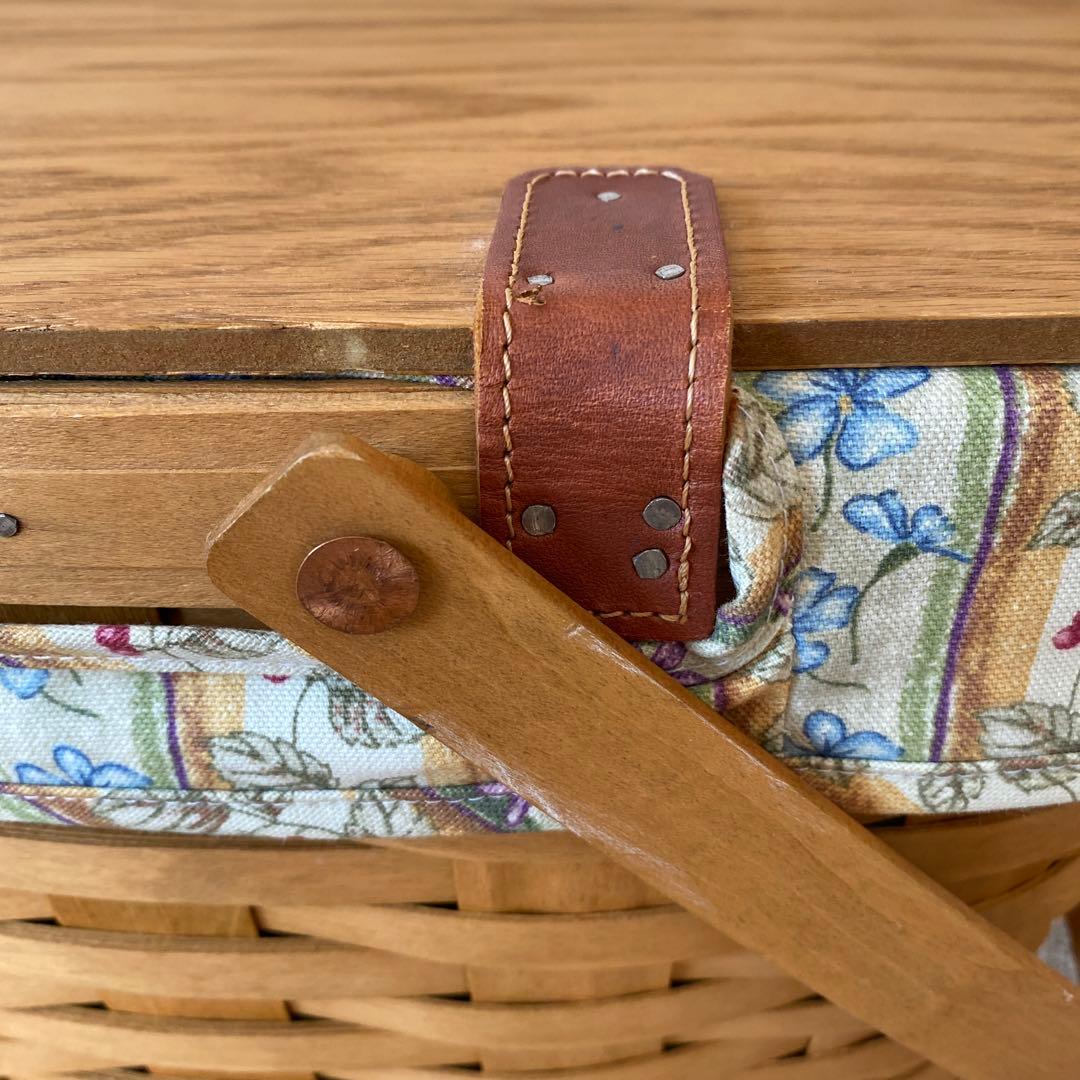 LONGABERGER ロンガバーガー　花柄 ラージ ピクニックバスケット