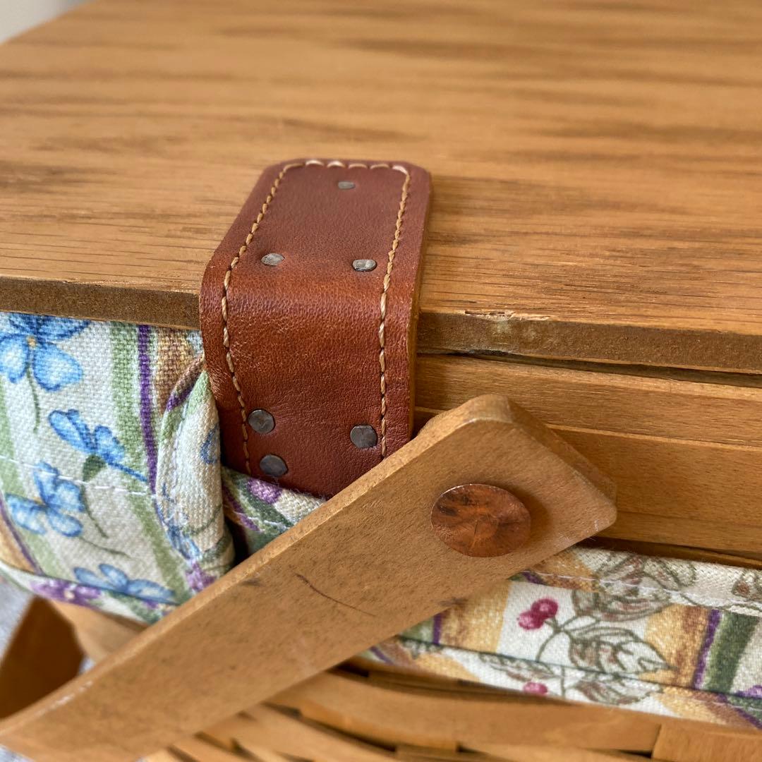 LONGABERGER ロンガバーガー　花柄 ラージ ピクニックバスケット