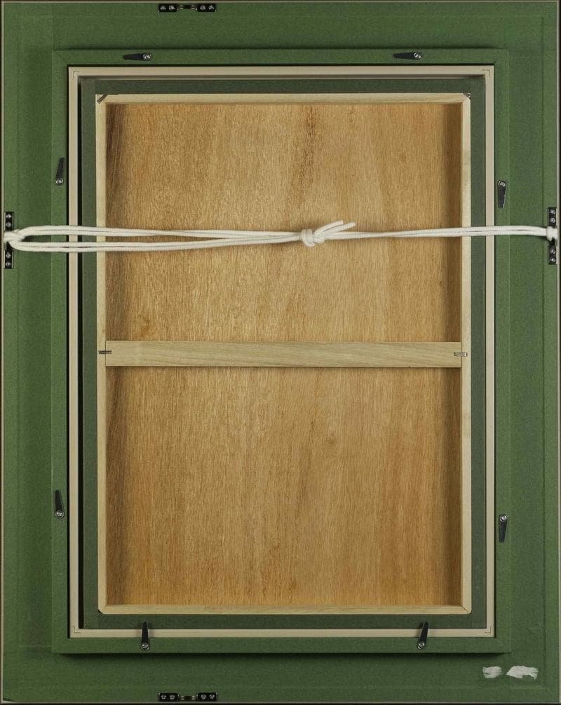 池田蕉園　日本画　肉筆『夕くれ』表サイン(印譜)　P8号　額装　b735