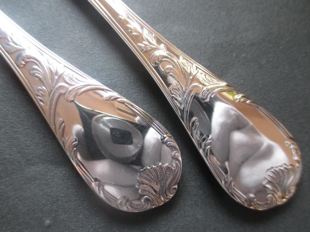 未使用☆仏蘭西高級銀器クリストフルシルバー ケーキフォーク2本セット　マルリー