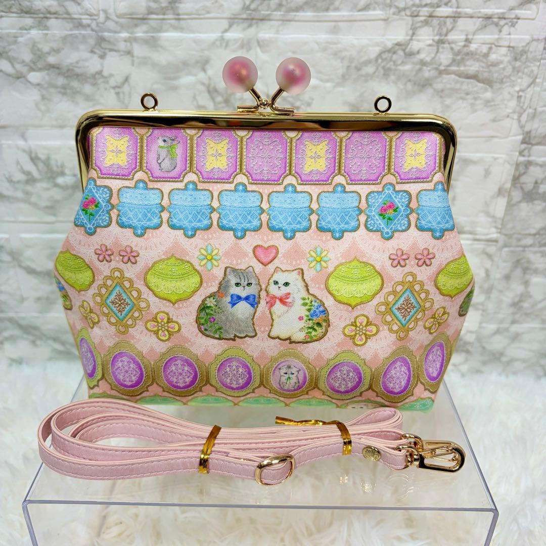 【新品】22fabric がま口　バッグ　2WAY ハンドメイド　ユキエモン