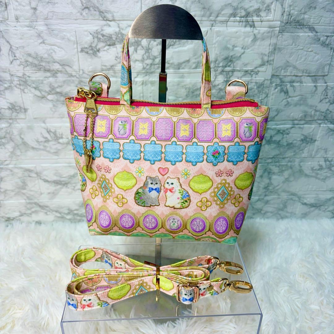 【新品】22fabric がま口　バッグ　2WAY ハンドメイド　ユキエモン