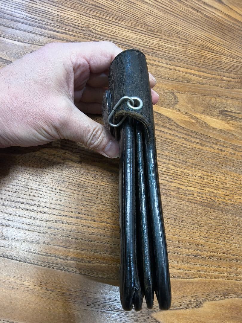 黒レザー長財布 シャークレザーウォレット