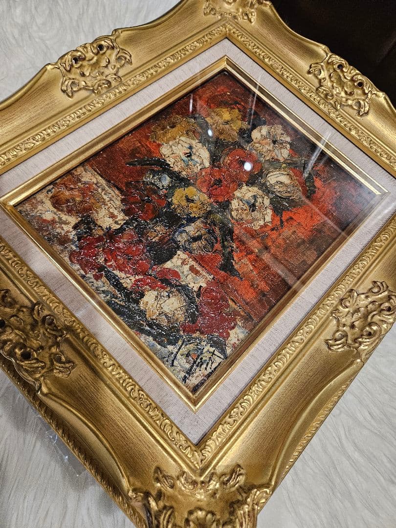アンリ・ダンティ Henri d'Anty「花」油彩 3号 傑作 セザヌ賞受賞