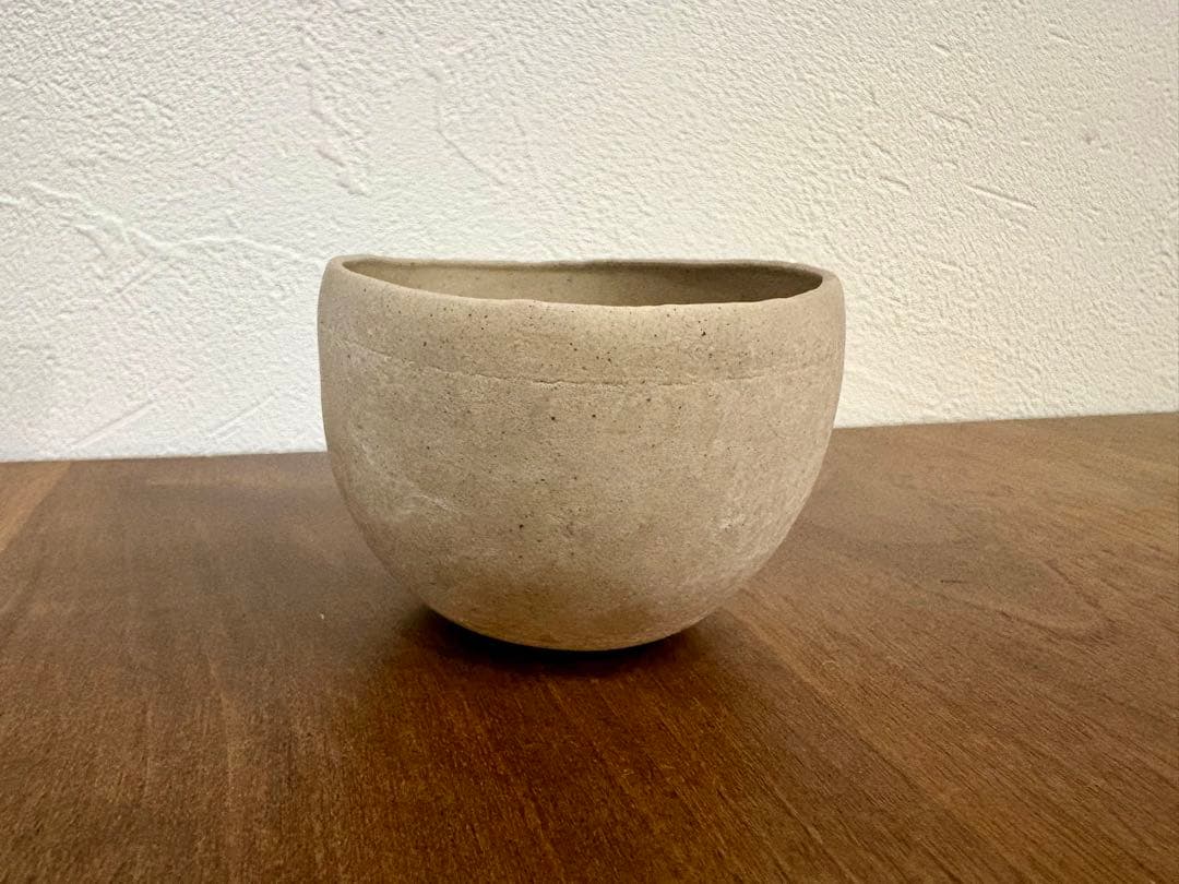 渡辺隆之 くぼみのうつわ　カップ　サンドベージュ　4客