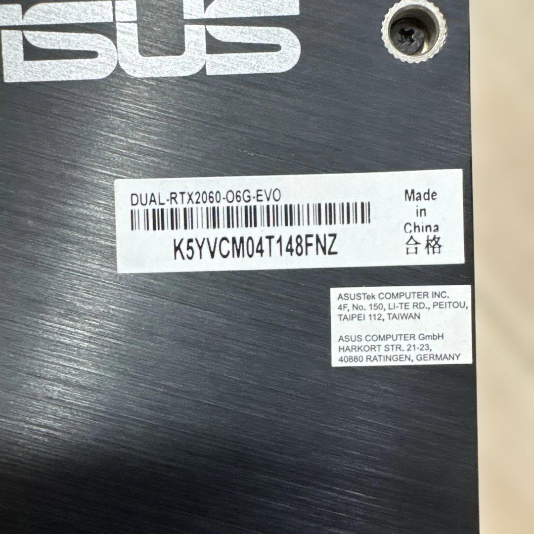 ASUS RTX 2060 OC 6GB DUAL 箱無し
