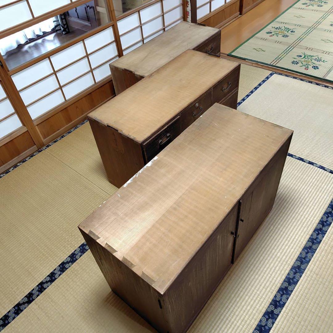 レア アンティーク ３段階 高級桐箪笥 昭和 タンス チェスト きり 家具