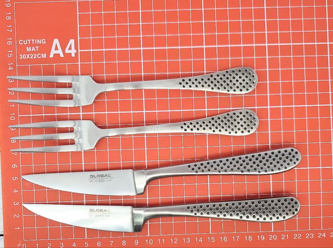 GLOBAL ステンレス テーブルナイフ フォークセット