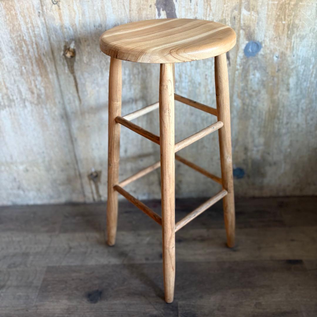 GALLUP ギャラップ　チーク ラウンドトップ スツール　30インチ　③